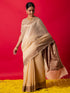 The Royal Cream Muga Silk Saree with Blouse Fabric